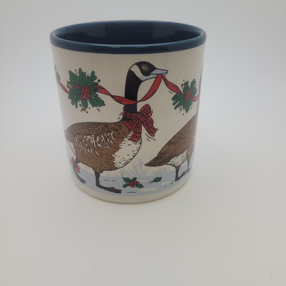Vintage Marvelous Mugs Christmas Goose Coffee Mug Holiday Bird Korea Box 1987